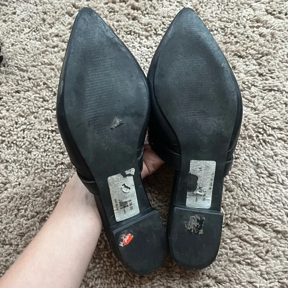 SOLD Faux leather black studded mules - Picture 3 of 6